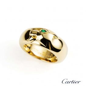 Cartier 18k Yellow Gold Panthere Ring Size 50
